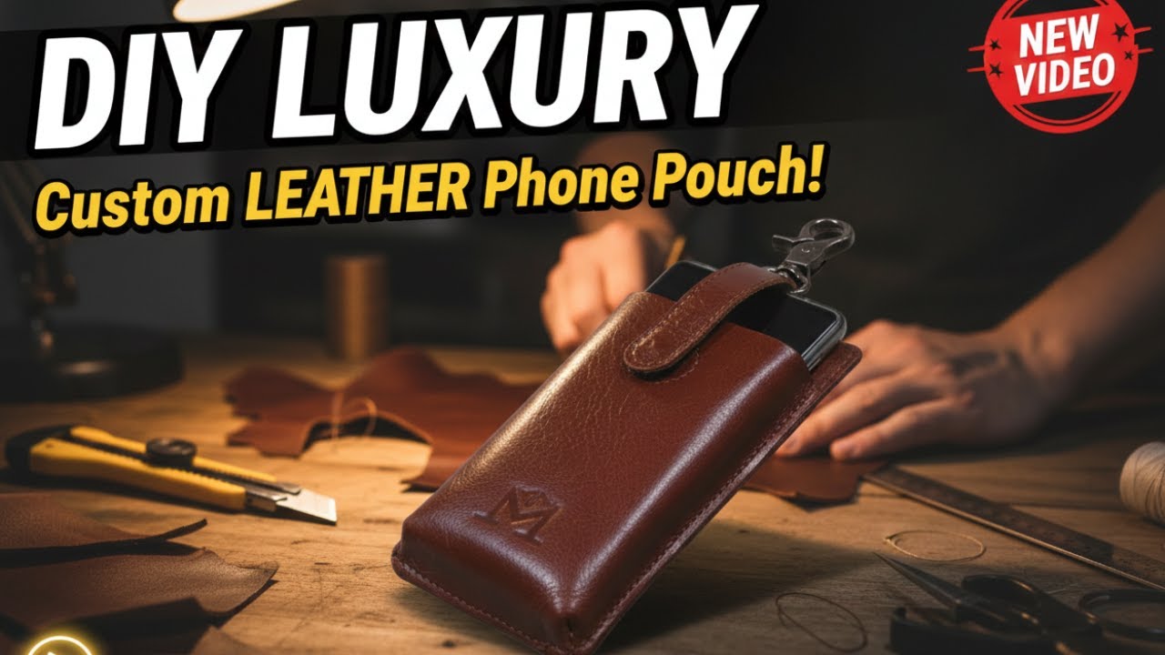 DIY Luxury Leather Phone Pouch | Step-by-Step Leathercraft Tutorial