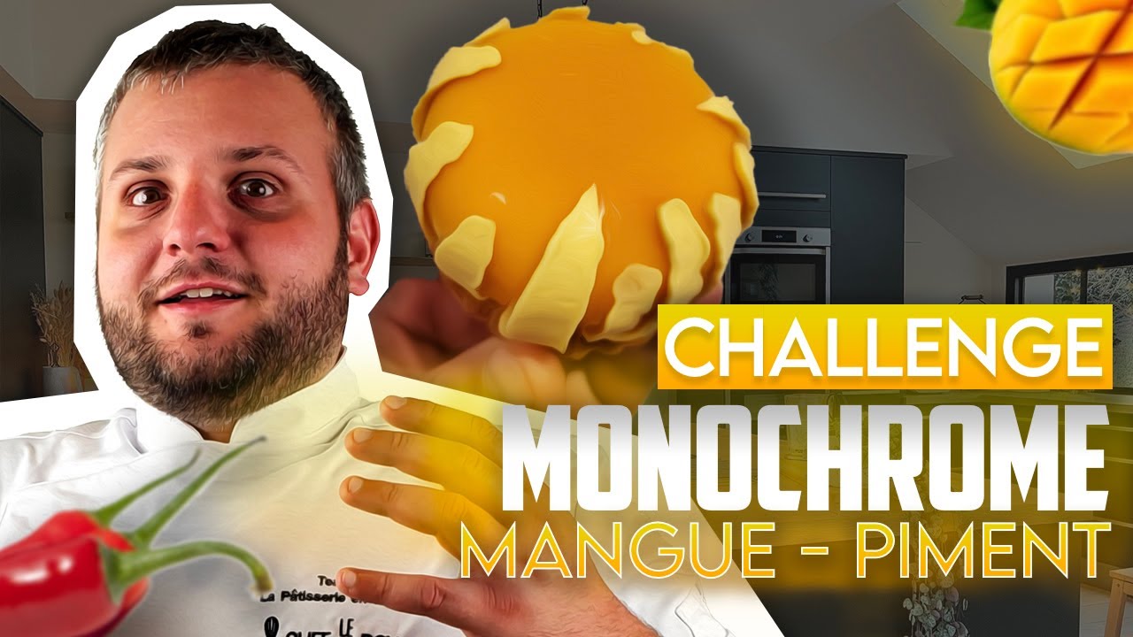 Dessert Monochrome Jaune à la Mangue, Citron & Piment d'Oiseau 🍋🌶️