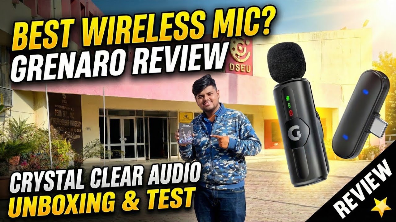 Grenaro Wireless Mic Review 🎤 || Our 1st Unboxing Video at DSEU Okhla Campus || #grenaromic #review 