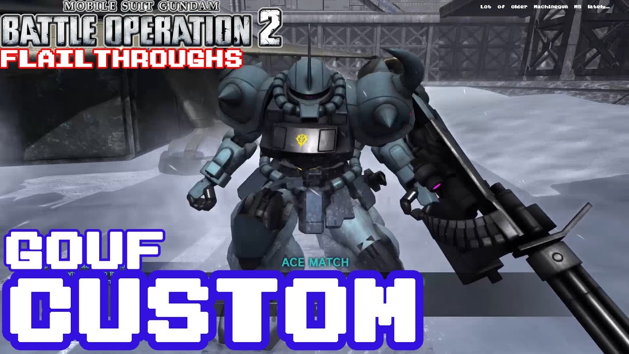 Gundam Battle Operation 2: MS-07B-3 Gouf Custom At The Arctic Base