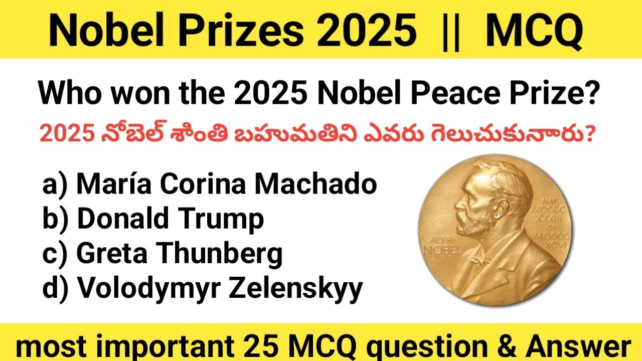 Nobel Prizes 2025 MCQ  CLASSES IN @currentaffairs_in_telugu  || CURRENT AFFAIRS DAILY 