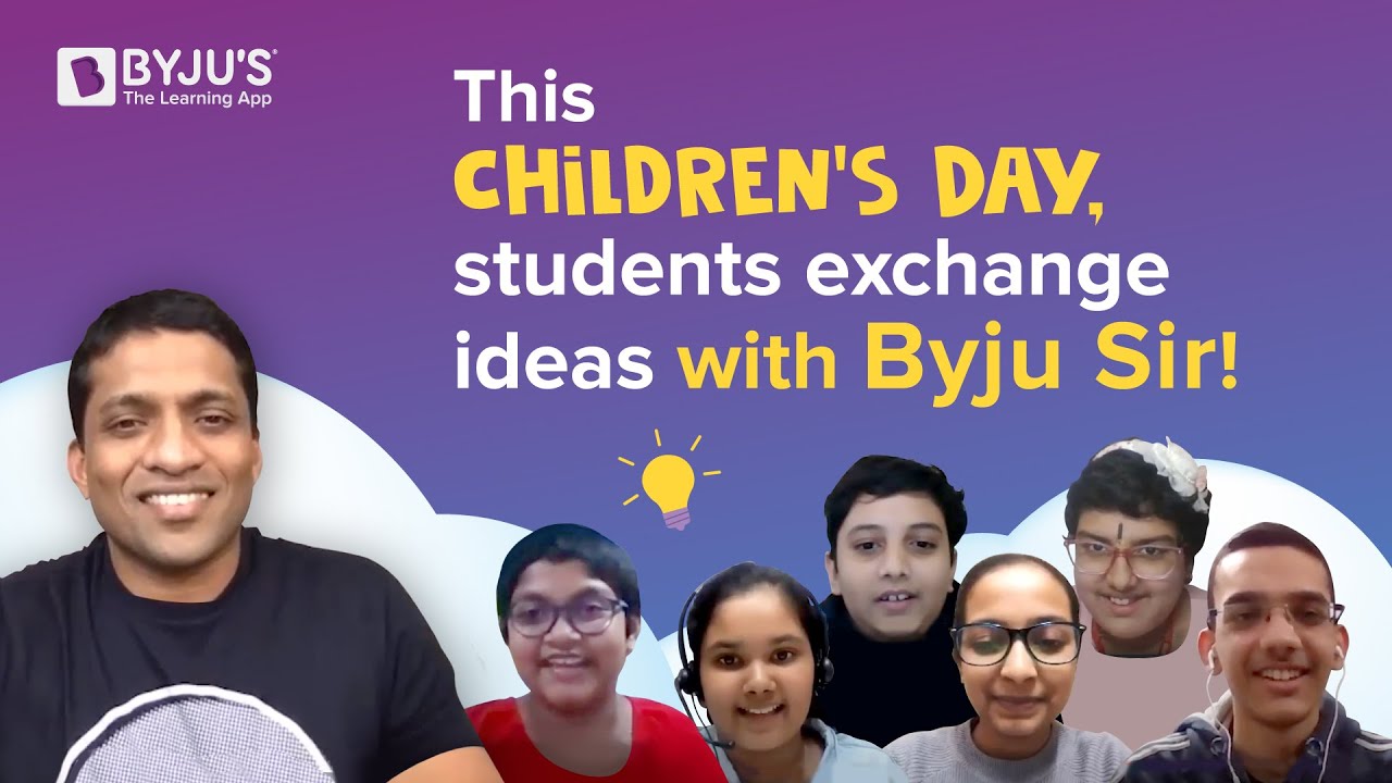 This Children's Day, Students Exchange Ideas With Byju Sir