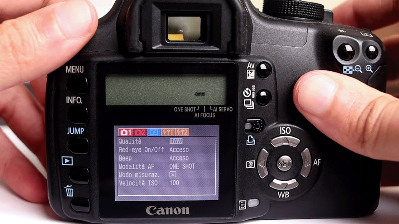 Canon 350d Rebel XT Menu e Mie Impostazioni Preferite
