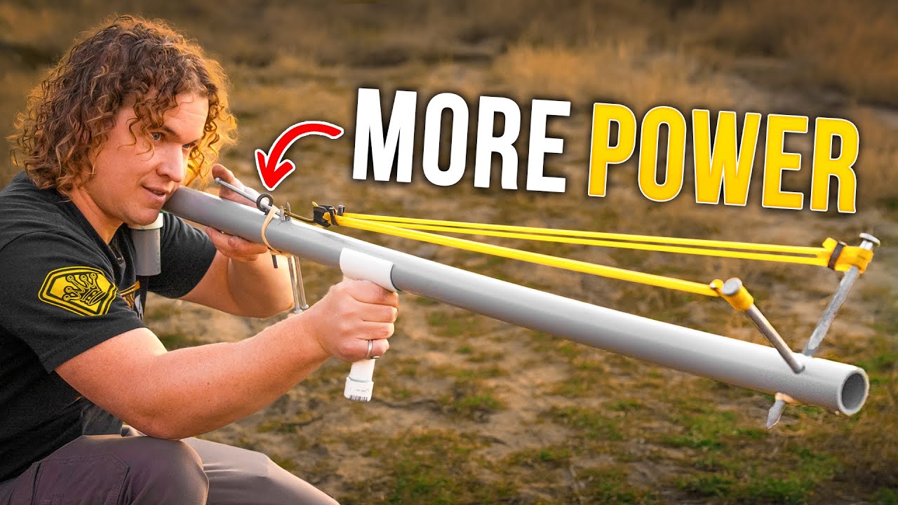 DIY PVC Slingshot Rifle: INSANE Projectile Power