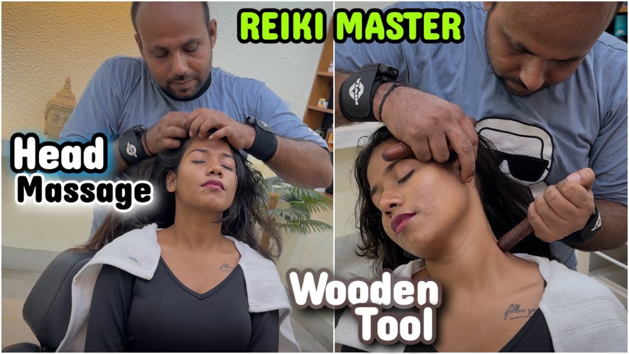 Woodentool Massage Therapy | Head Massage By Reikimaster #ASMR #sensoryoverload #asmrcommunity#sleep