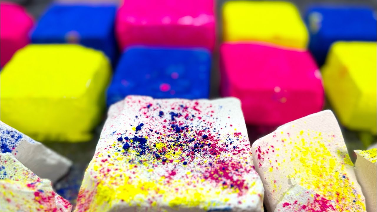 Neon Crunch Energy 💙💛🩷 Gym Chalk ASMR 