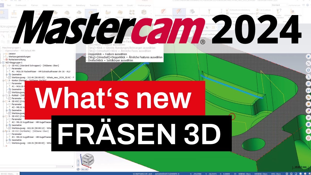 Whats new in Mastercam 2024 - 3D Fräsen