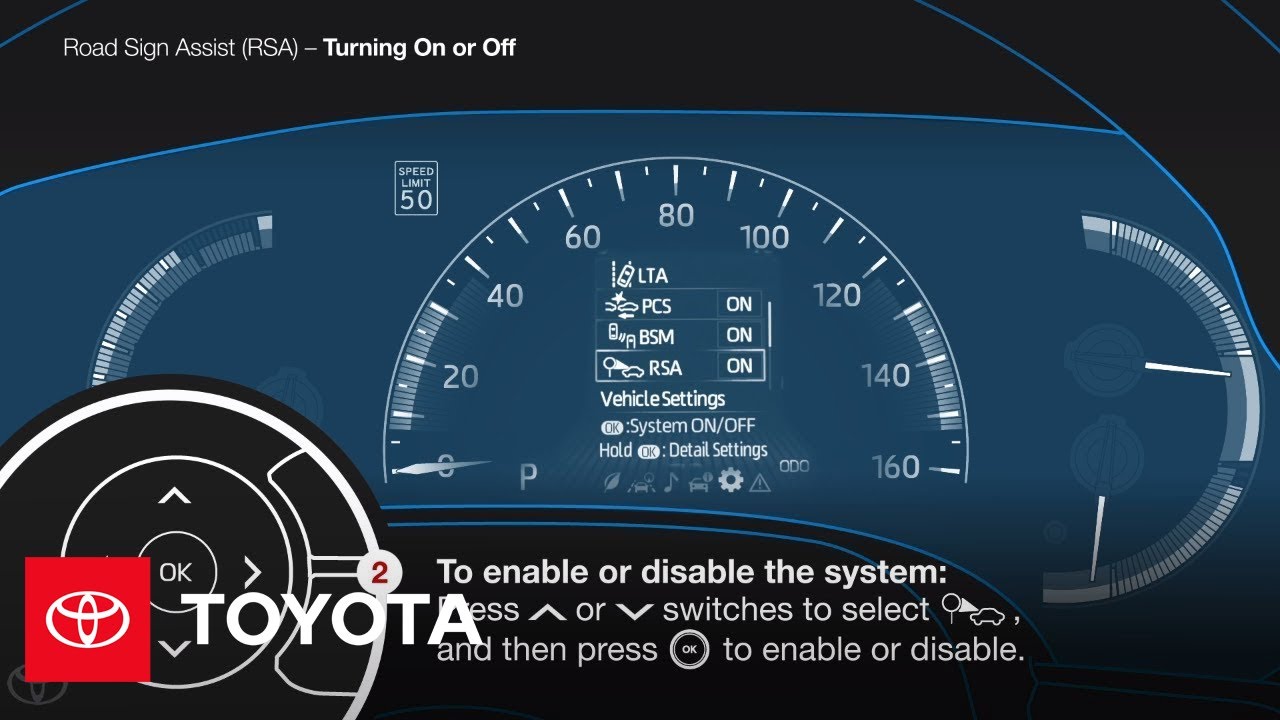 Turning On and Off Road Sign Assist (RSA) | Toyota
