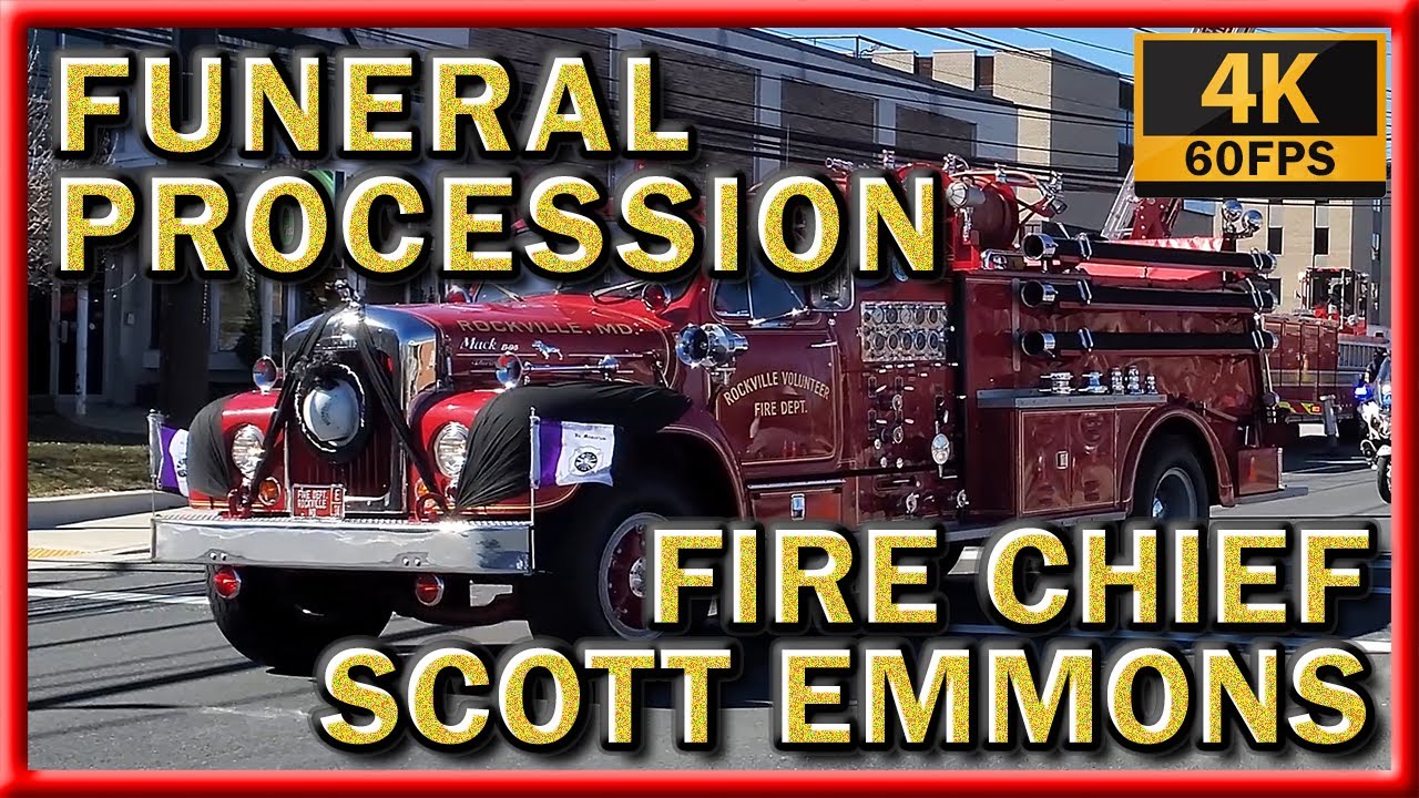 🚨 Funeral Procession for Fire Chief Scott Emmons of Rockville Volunteer Fire Department 🚨 4K 60FPS