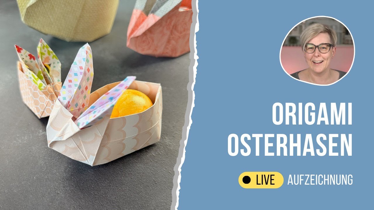 Origami HASE als Osterkörbchen falten 2025 - Überraschungsei oder Frühstücksei