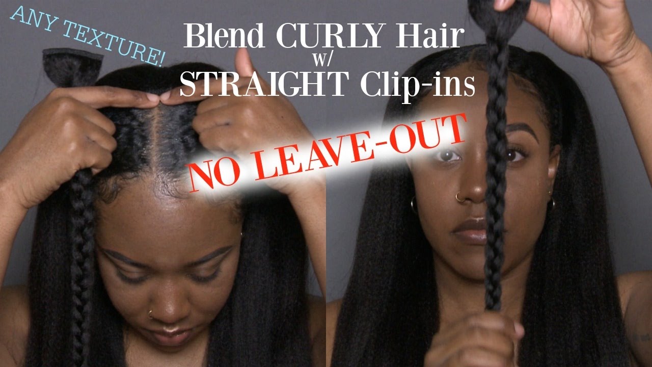 How To Blend STRAIGHT Clip-Ins To CURLY Hair with NO LEAVE-OUT | HALO BRAID | Better Length