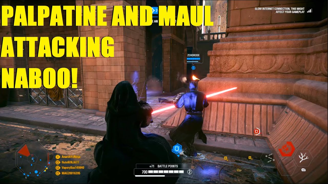 Sheev Palpatine and his apprentice assaulting Naboo! (galactic assault) Star Wars Battlefront 2