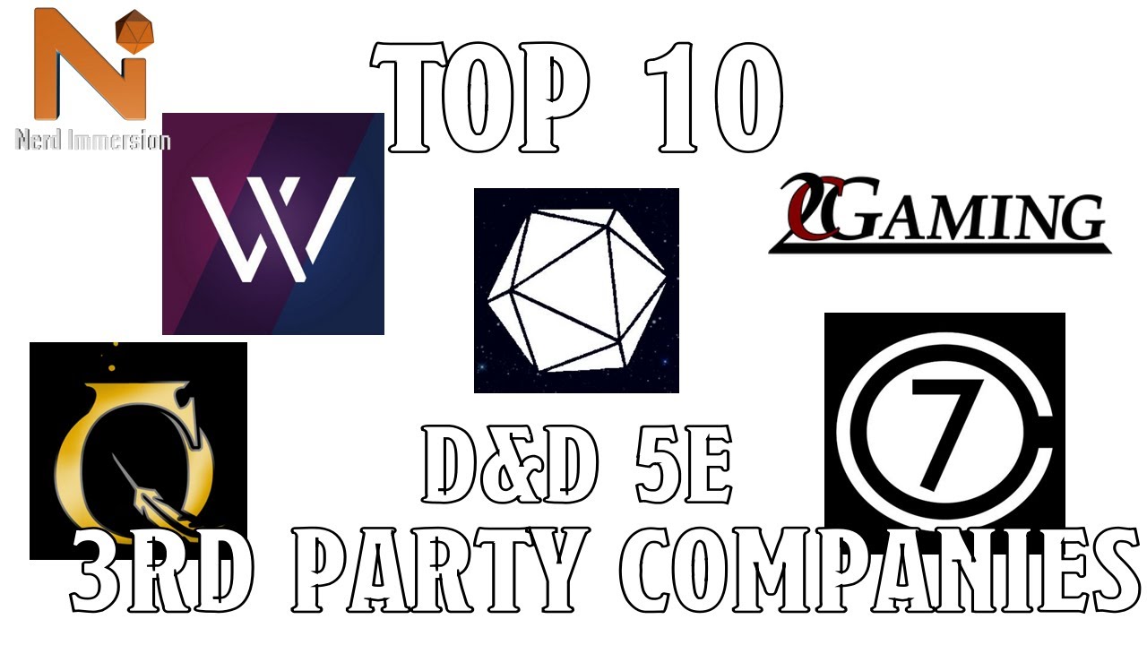 Top 10 D&D 5e 3rd Party Companies | Nerd Immersion