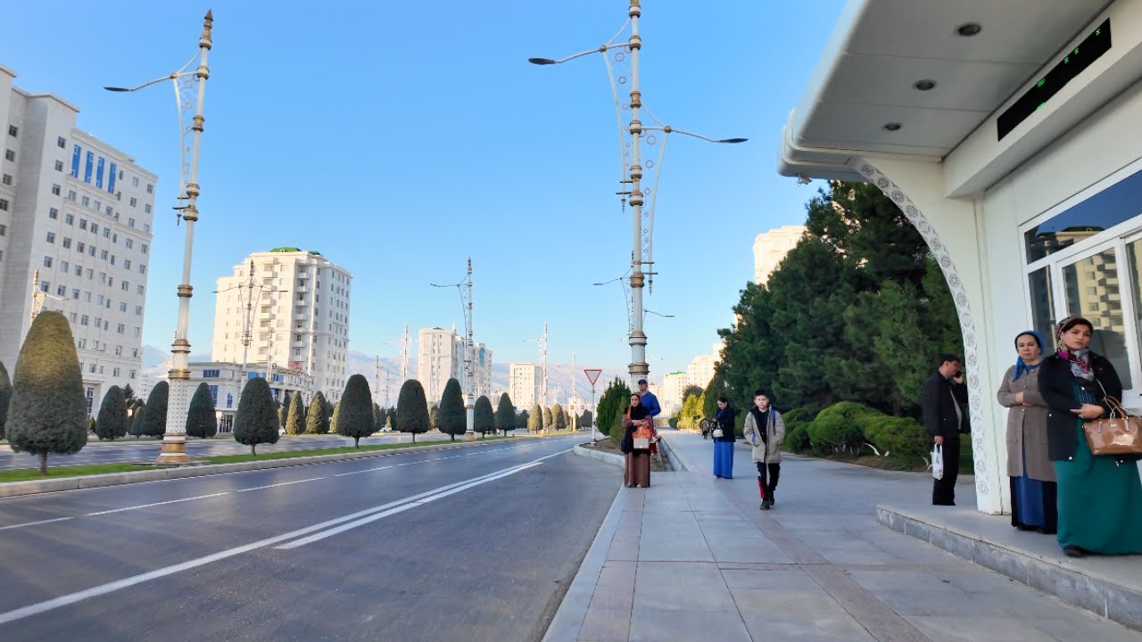 🇹🇲Morning Walk in Ashgabat • 4K 60fps / TURKMENISTAN WALKING TOUR 2024