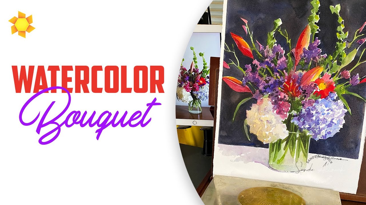 Wet-in-wet: Watercolor a Mixed Bouquet