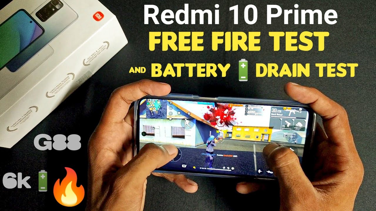 Redmi 10 Prime Free Fire test on ultra & battery🔋drain test | G88 🔥 op gameplay 😳
