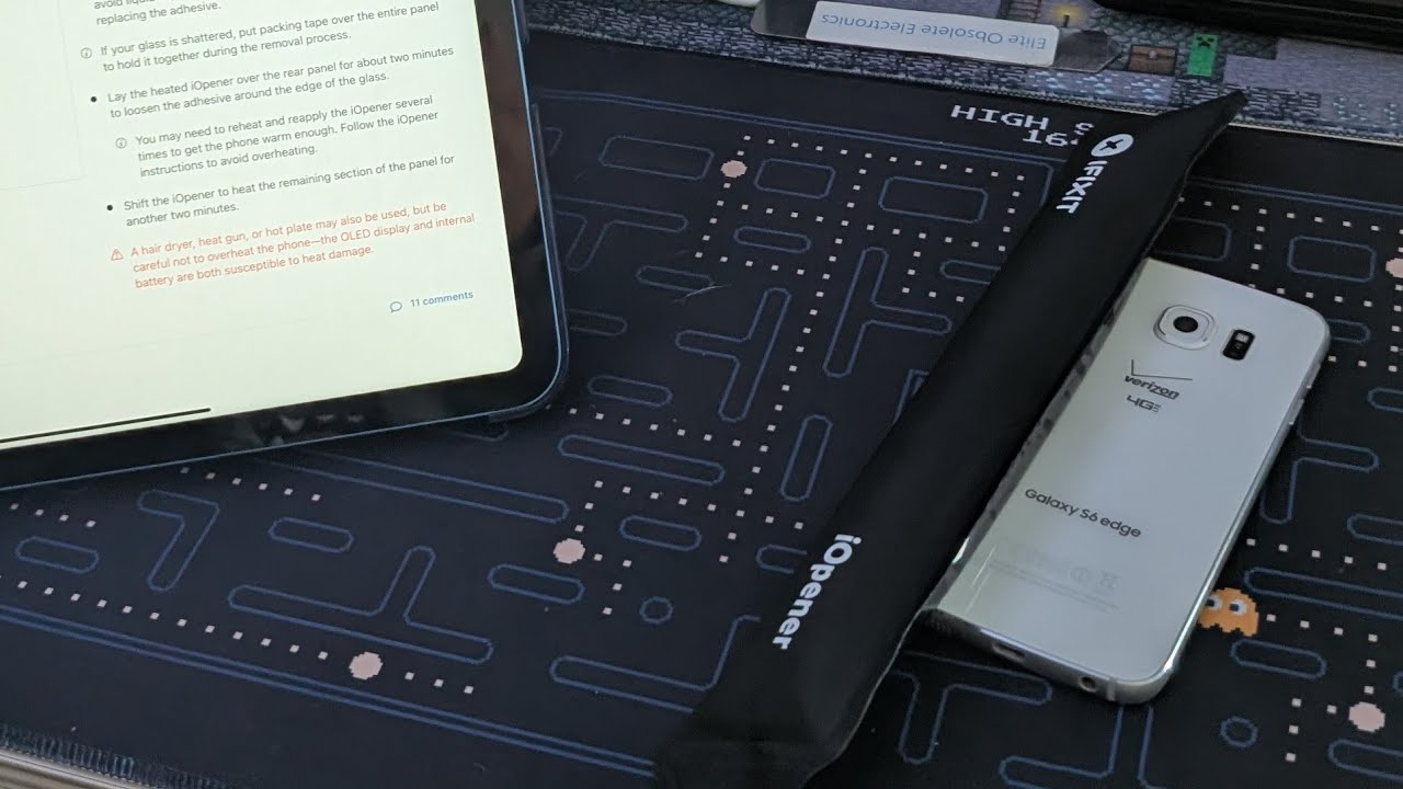 repairing a Samsung Galaxy S6 edge for battery replacement