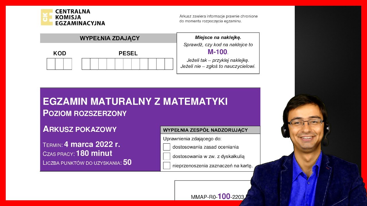 Matura z Matematyki CKE Rozszerzona F23 2022.03 (pokazowa) cały arkusz