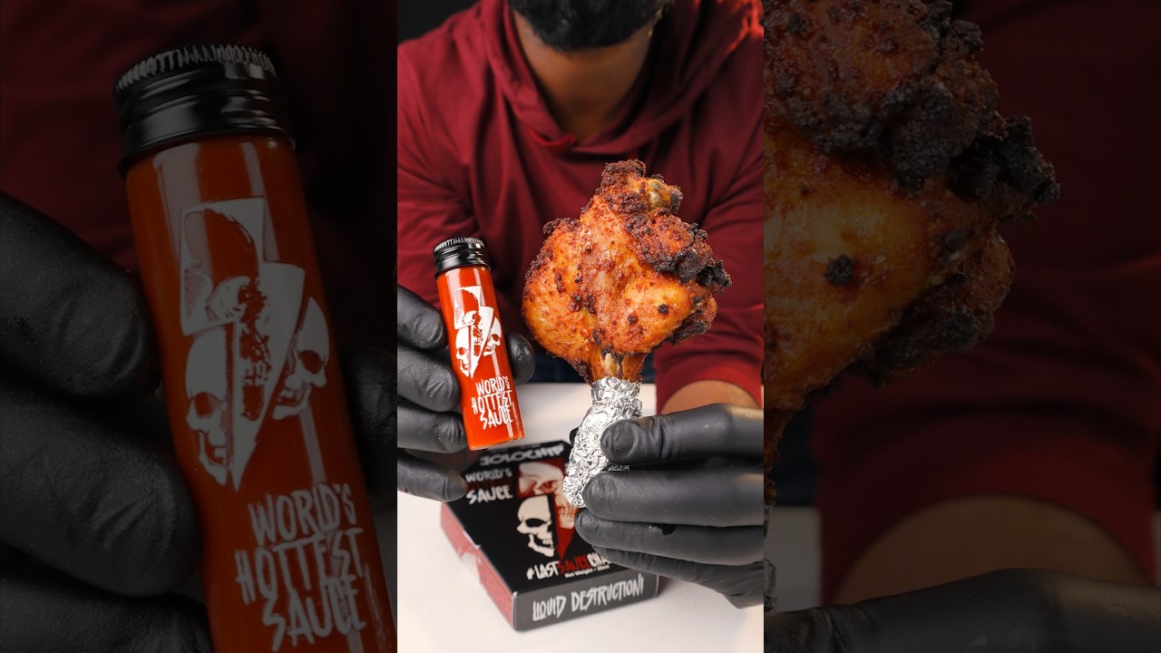 World's Hottest Sauce🔥🥵 with Chicken 🍗 #shorts