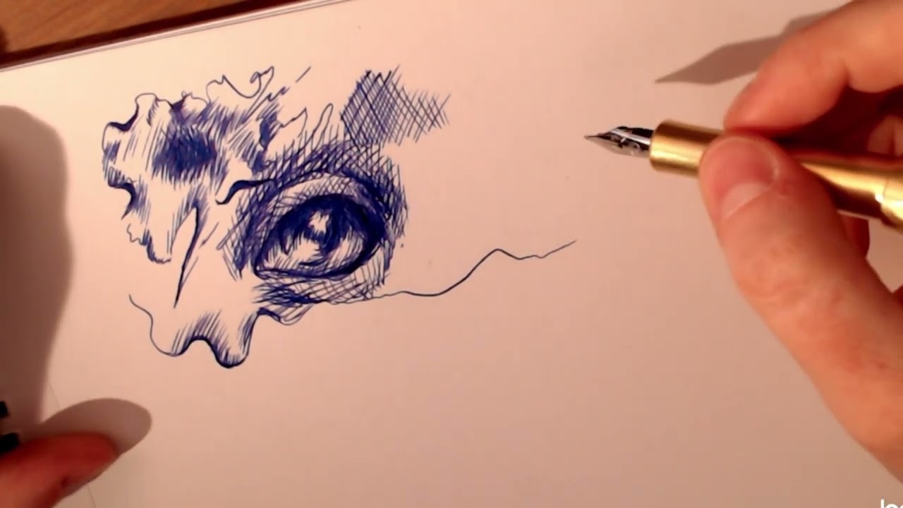ASMR Talking about a fountain pen and drawing (Kaweco Brass Sport)
