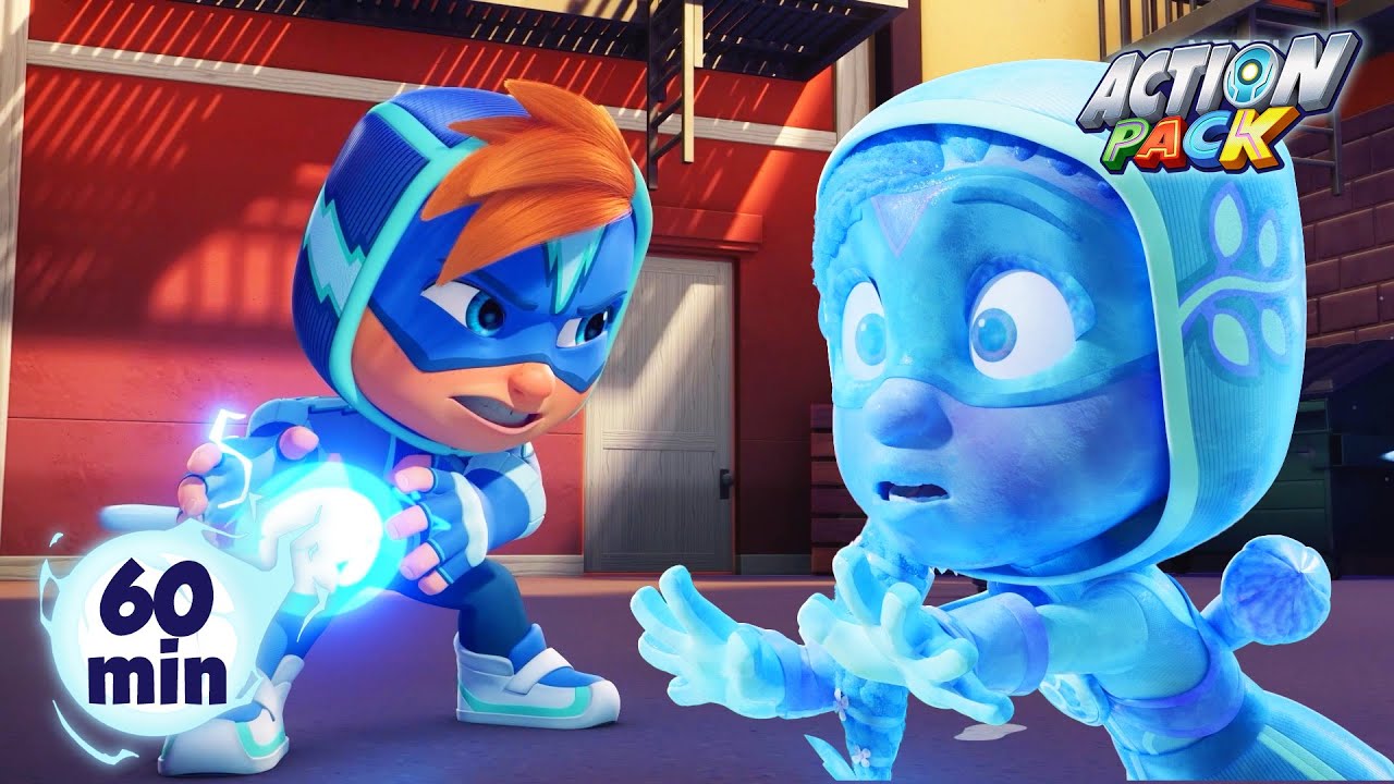 All my Friends are Frozen! Watt's power unlocked!  | Action Pack 🦸 | Action Cartoons For Kids
