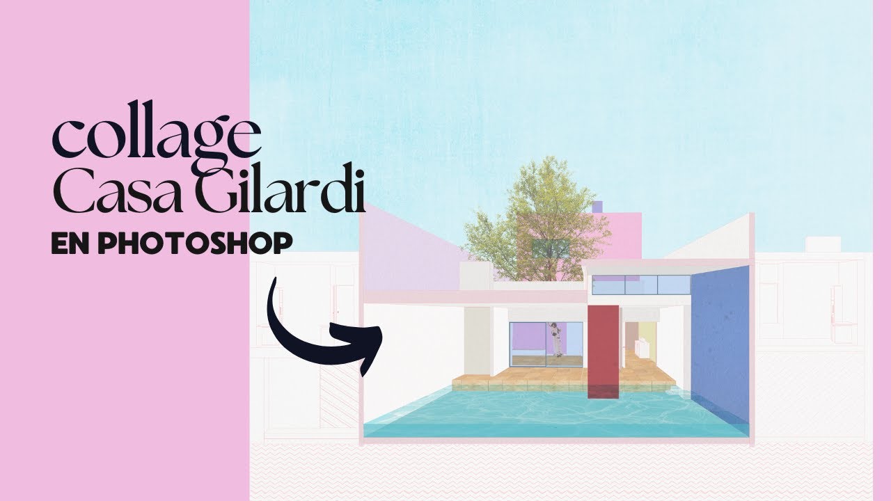 Collage arquitectónico Casa Gilardi en Photoshop