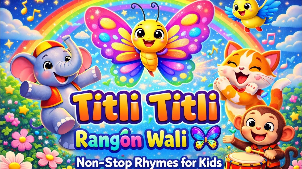 Titli Titli rangon wali Hindi rhymes non stop rhymes kids song moral Rhymes nursery rhymes 