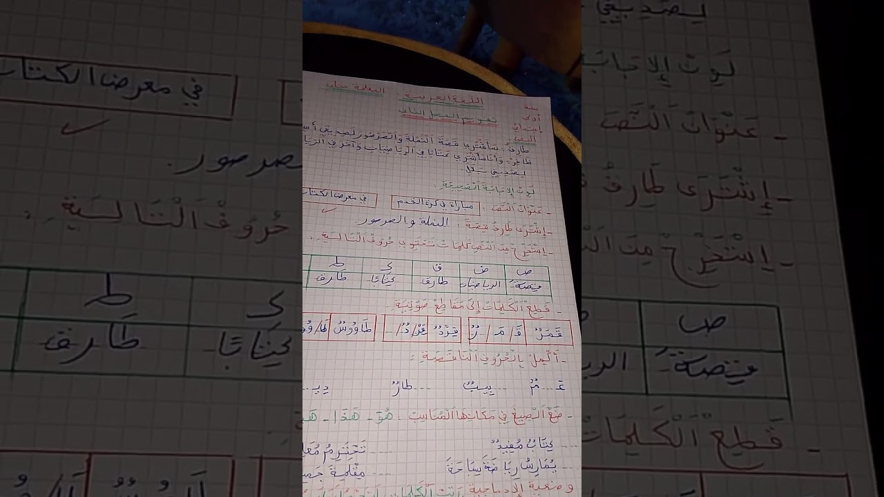 تقويم اللغة العربية سنة اولى ابتدائي الفصل الثاني 