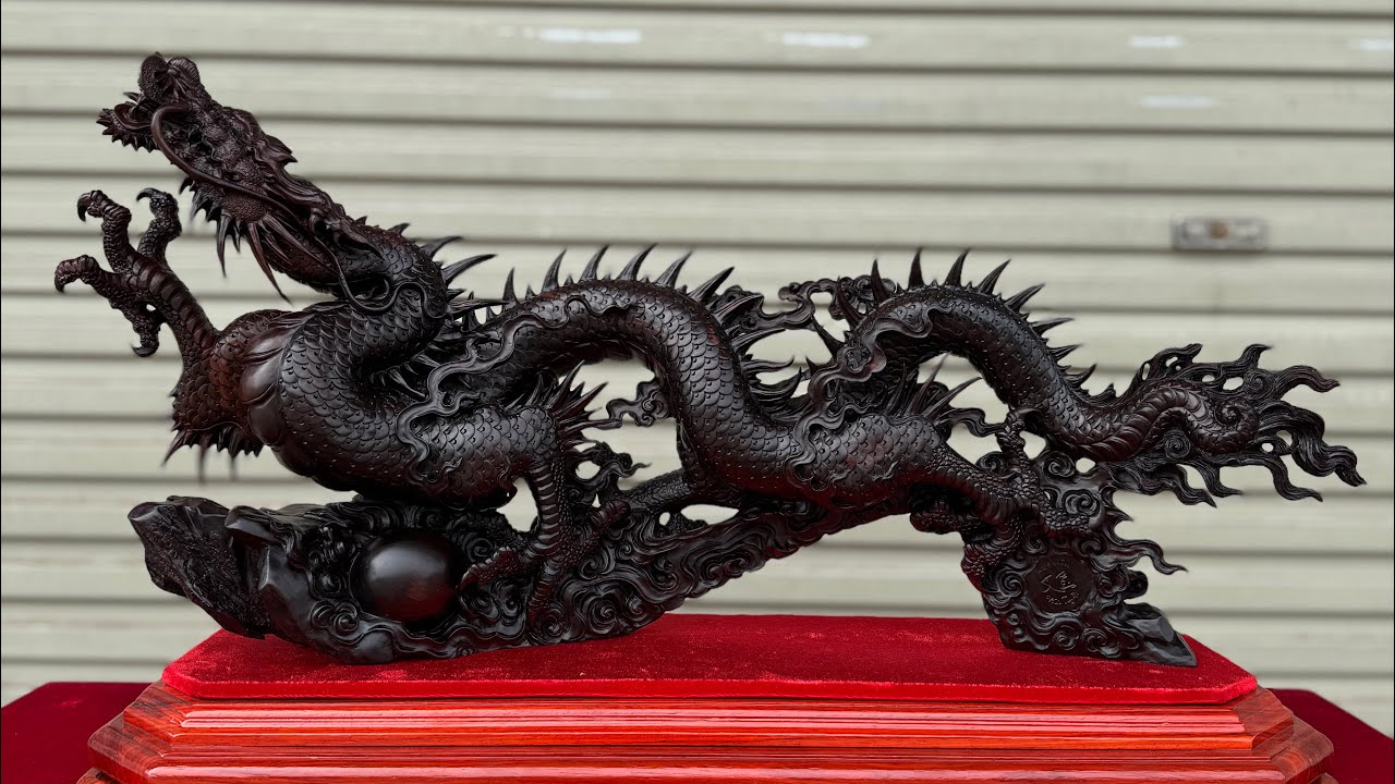 Từ cục gỗ thô biến hóa thành tác phẩm rồng độc đáo #điêukhắcgỗ #dodongmynghe #wood #woodworking 