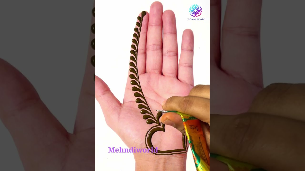 Navratri special Beautiful Heart mehndi design for front hand