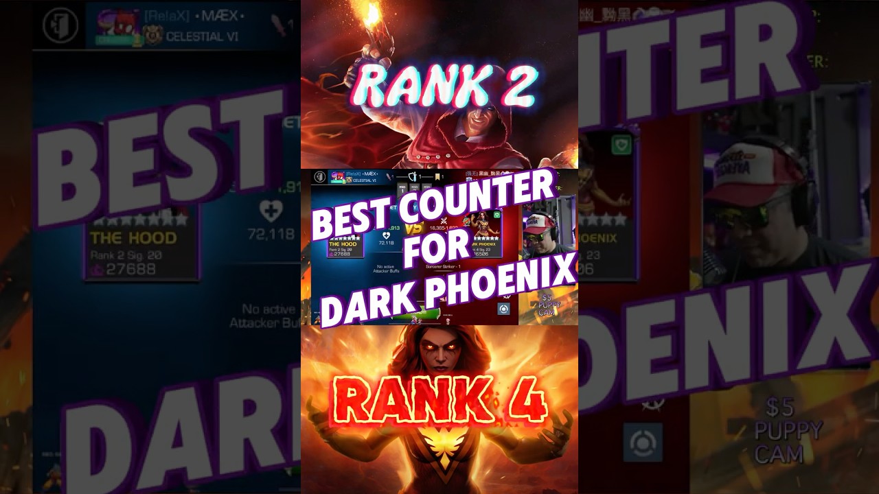 Best Dark Phoenix Counter in Battlegrounds R2 Hood vs R4 Dark Phoenix WOW! #marvelcontestofchampions