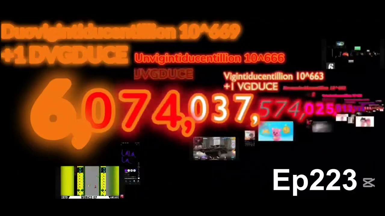 Numbers 0 to 1 Trevigintiducentillion (223/300) Trucentillion 