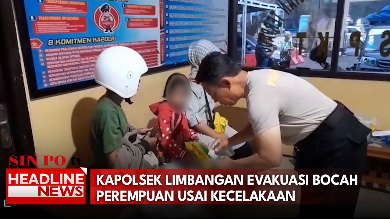 Kapolsek Limbangan Evakuasi Bocah Perempuan Usai Kecelakaan