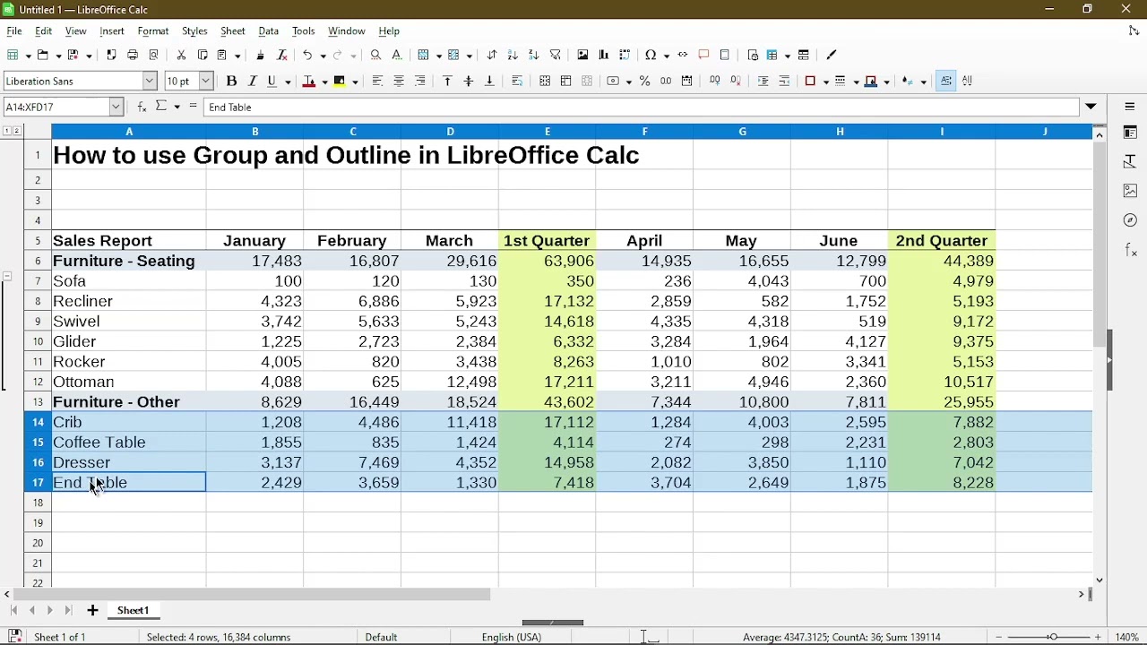 How to Use Group and Outline in LibreOffice Calc