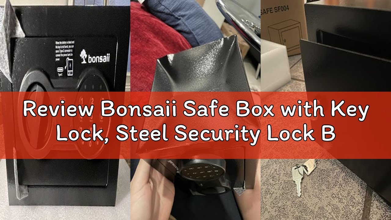Review Bonsaii Safe Box with Key Lock, Steel Security Lock Box, 0.23 Cubic Feet, 9.06