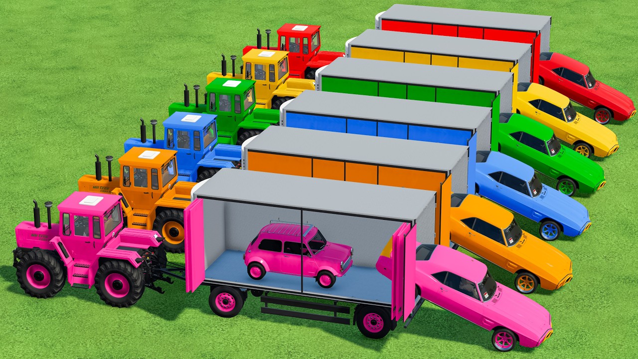 Work With Colors | Mercedes Tractor & Mini Cars Transporting In Fs22 | Farming Simulator 22 