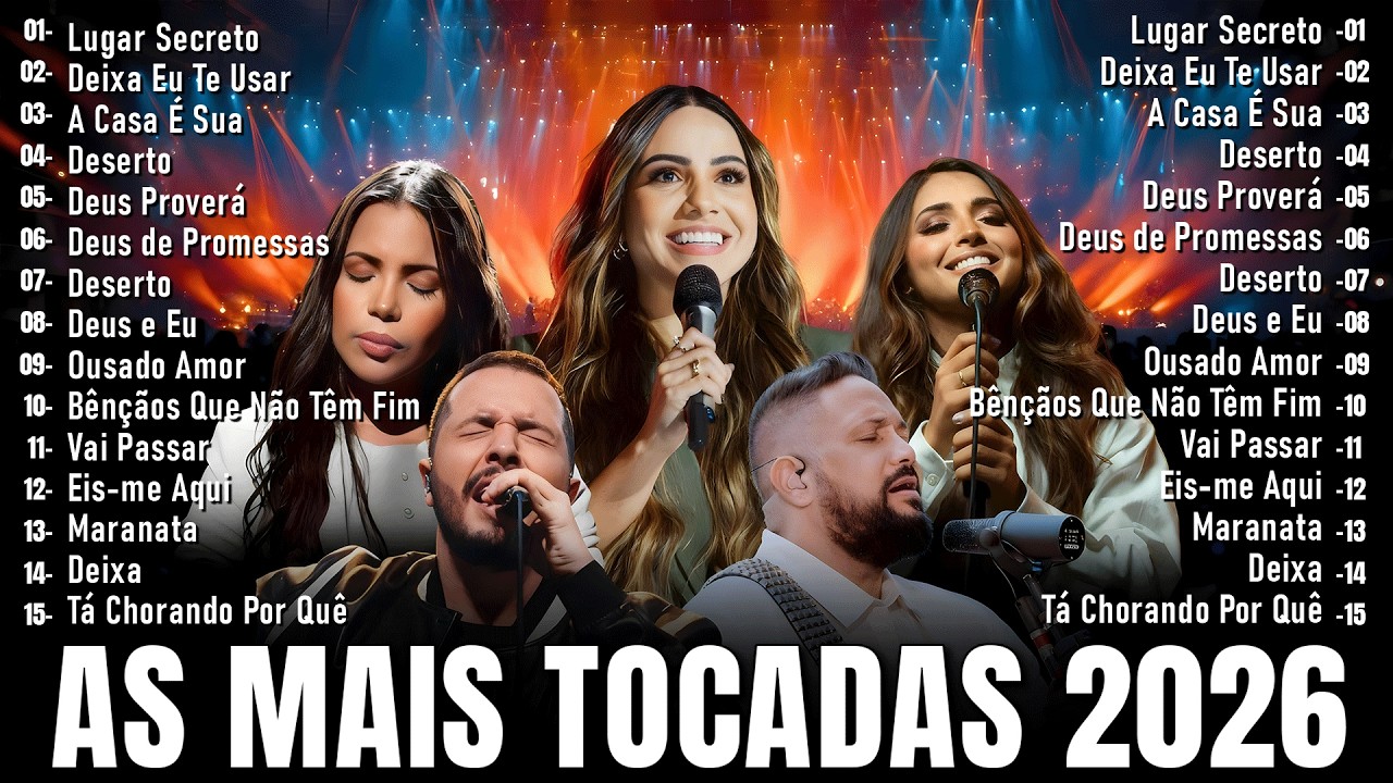 As Melhores Músicas Gospel, Top 50 Louvores de Adoração 2026,HINOS - Fernandinho, Gabriela Rocha,...