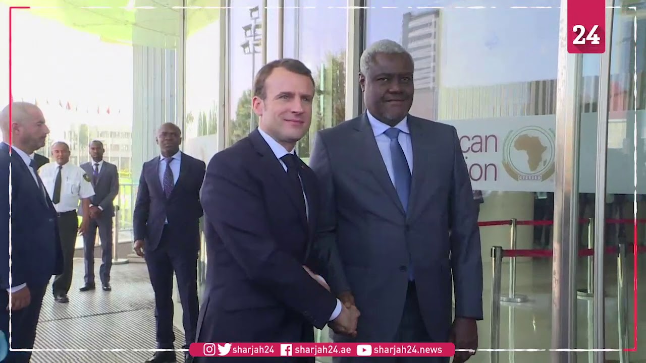 Macron arrives at AU for meeting with commission chair