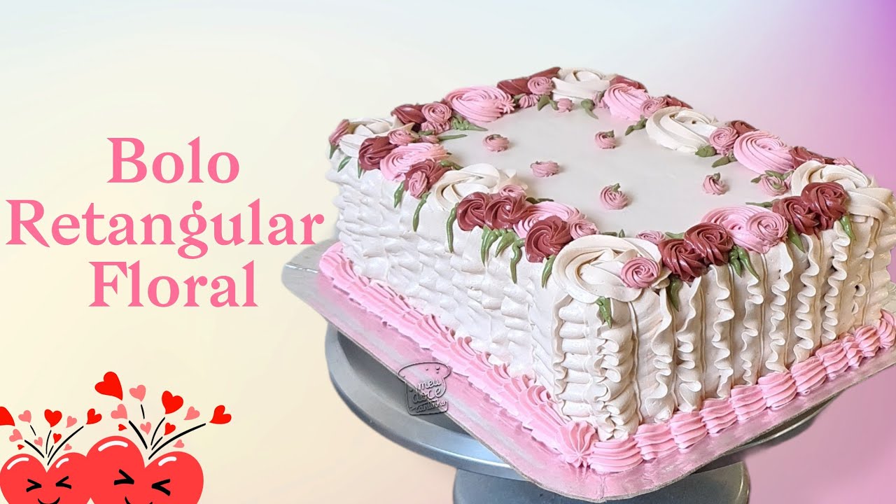 Bolo Retangular Feminino delicado
