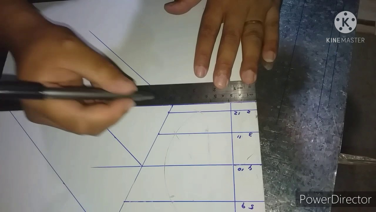 TRAÇANDO MODELO DE CURVA REDONDA 45°