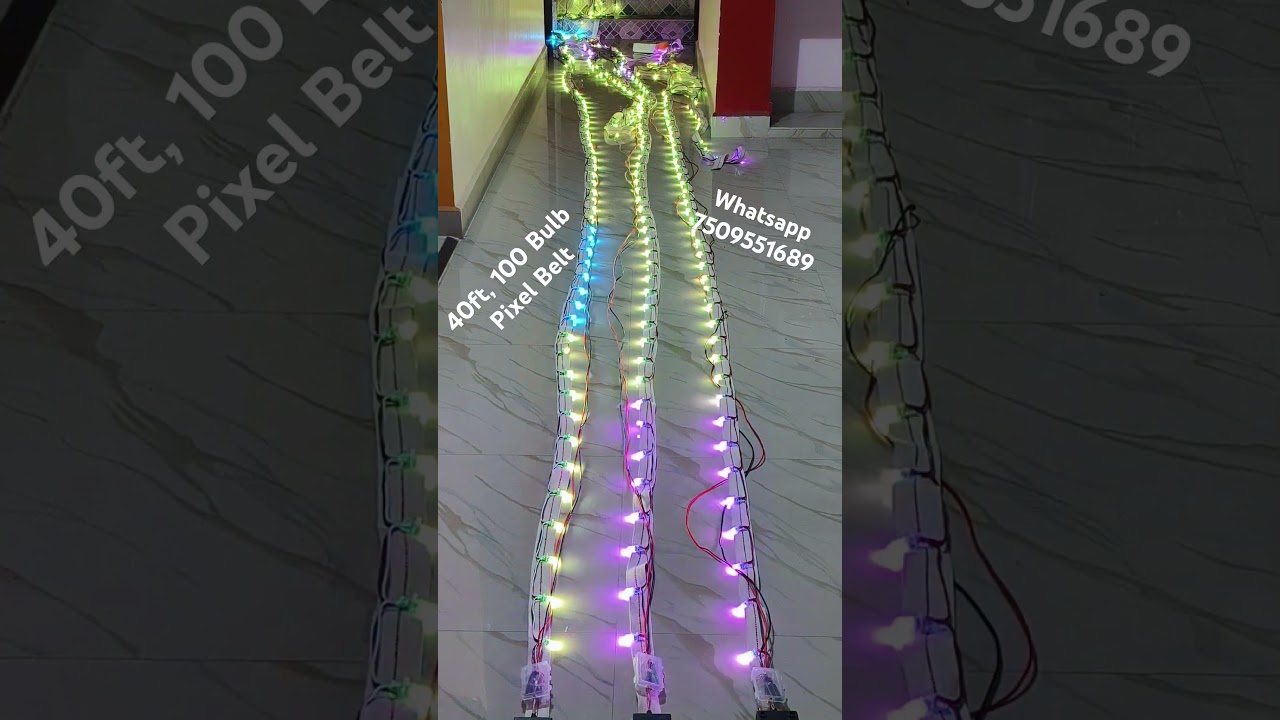 40ft 100 Bulb Pixel Led Patta #pixelbelt #pixelledpatta #pixellightdecoration