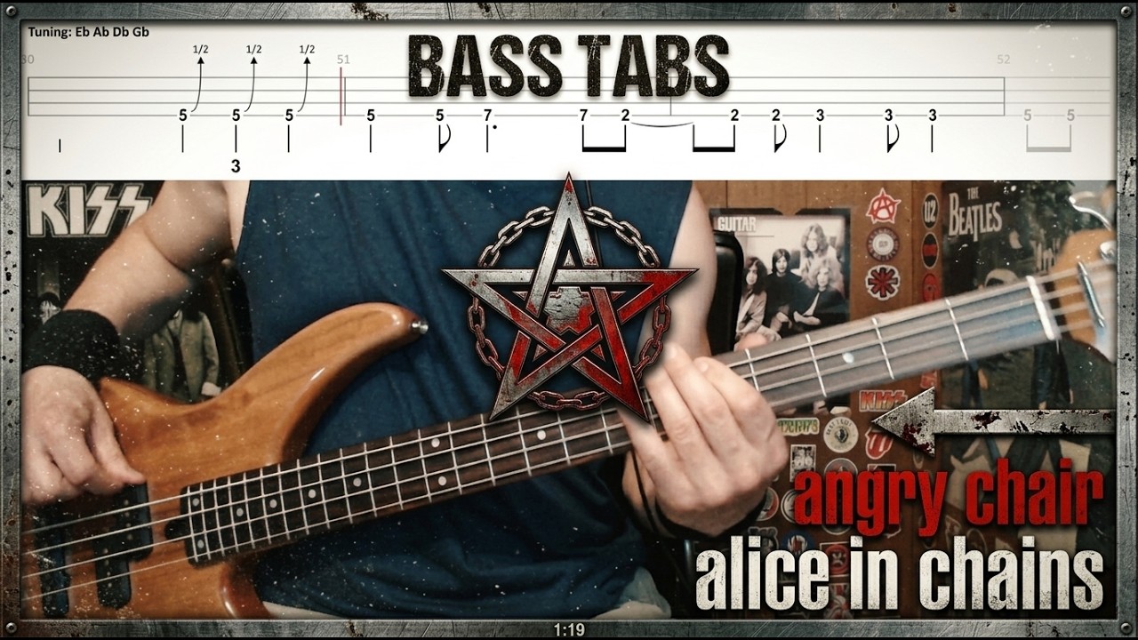 Angry Chair by Alice In Chains - Bass Cover with Tabs Play-Along