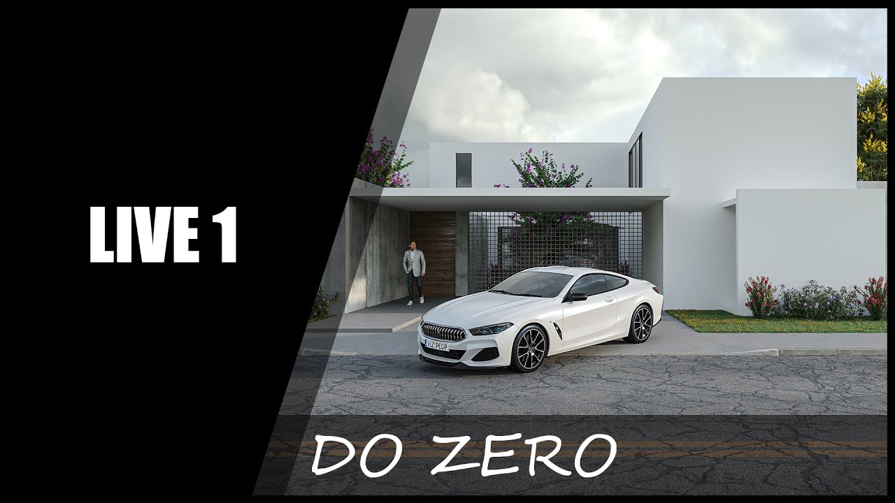 LIVE 1 - CENA PINTEREST [04] EXTERNA DO ZERO - Modelando no Sketchup e render no Corona Renderer