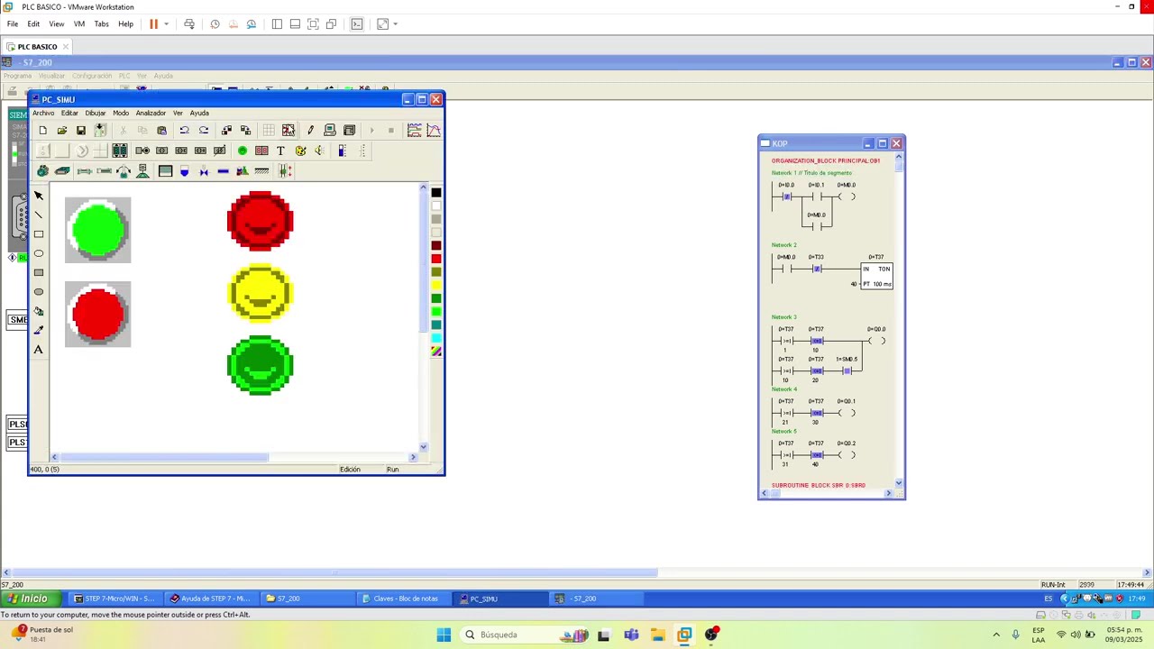SEMAFORO SENCILLO CON PARPADEO EN MICROWIN
