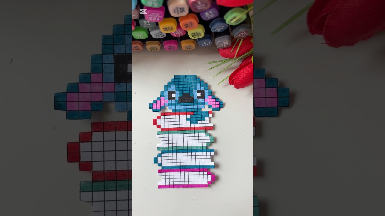 Pixel Art Idea&hellip;#pixelart#stitch#books#koala#blue#pixel#drawing#animals#shorts#shortsfeed#koala bear