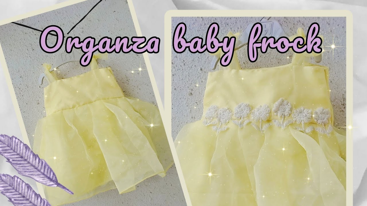 Organza baby frock from leftover fabric #organzafrock #babyfrock #outfitfromscratch