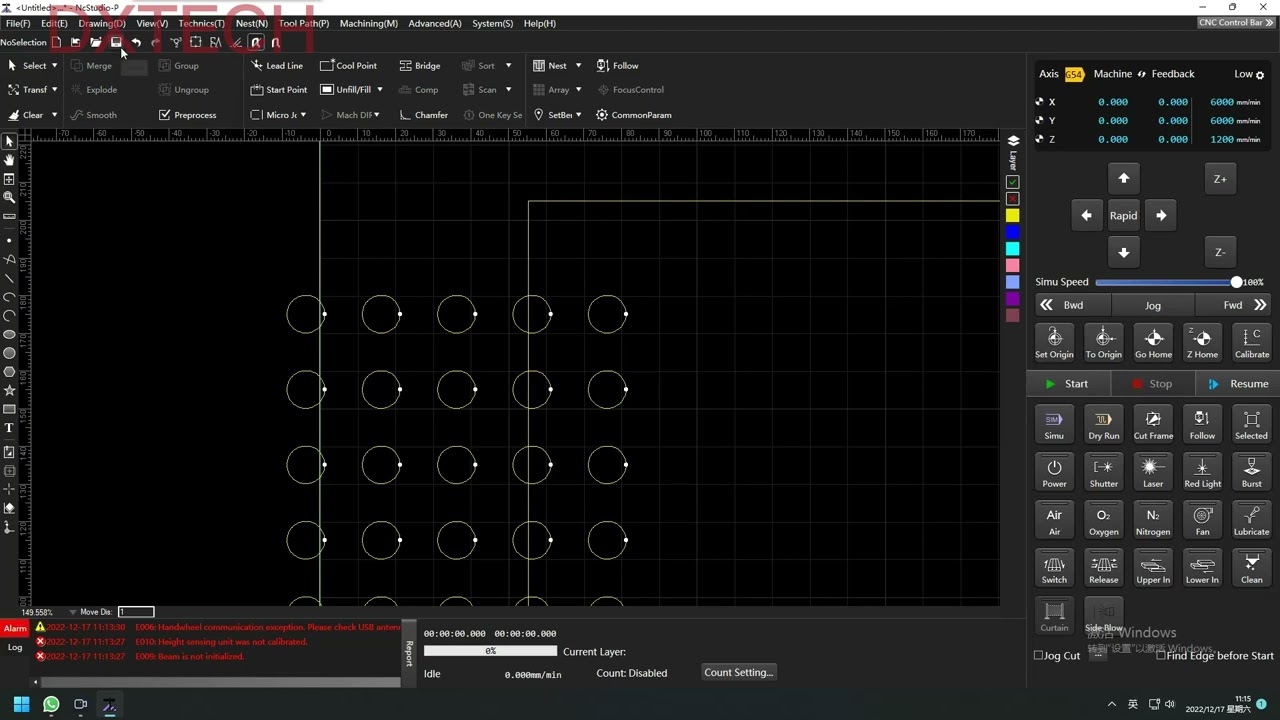 DXTECH NC Studio drawing demonstration video