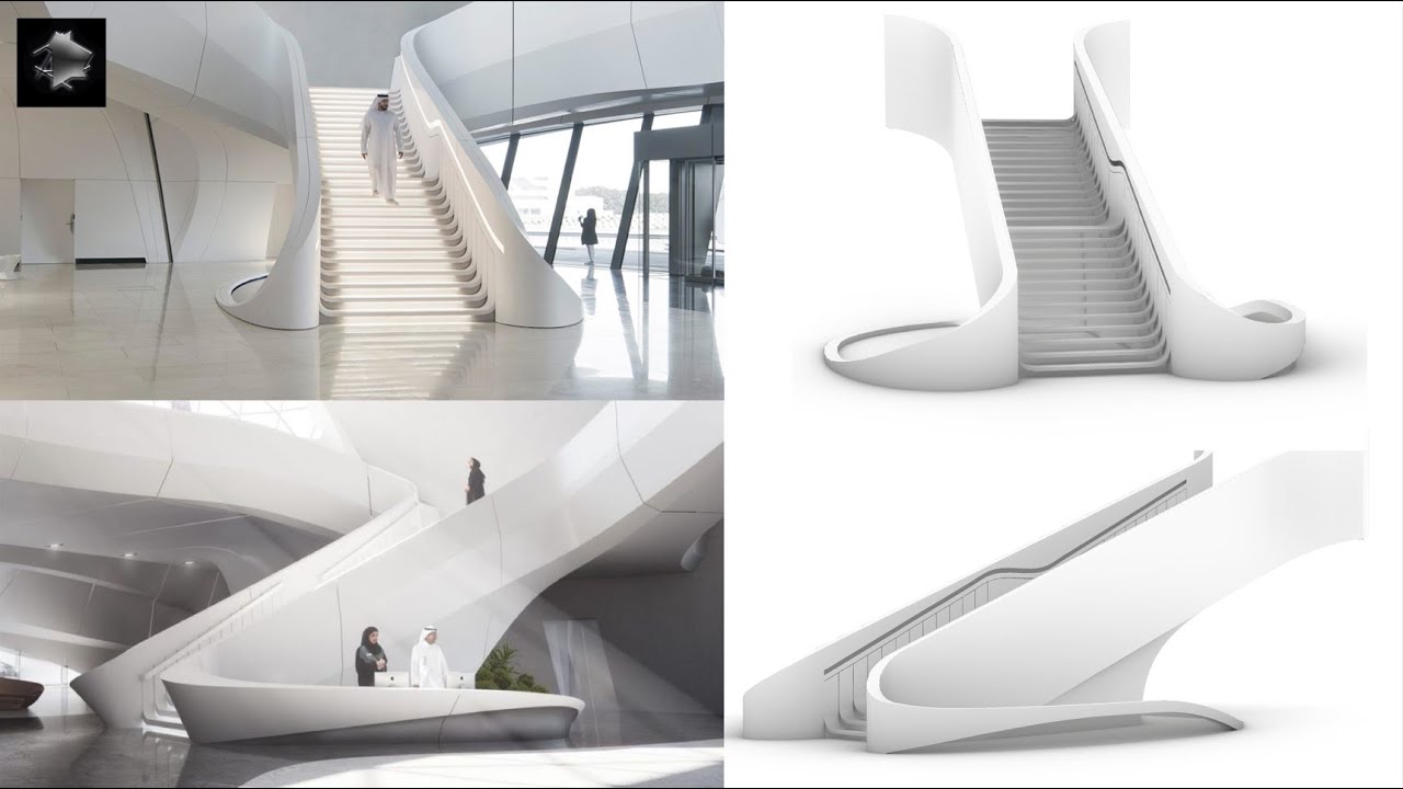 Modelling organic shape stairs with rhino