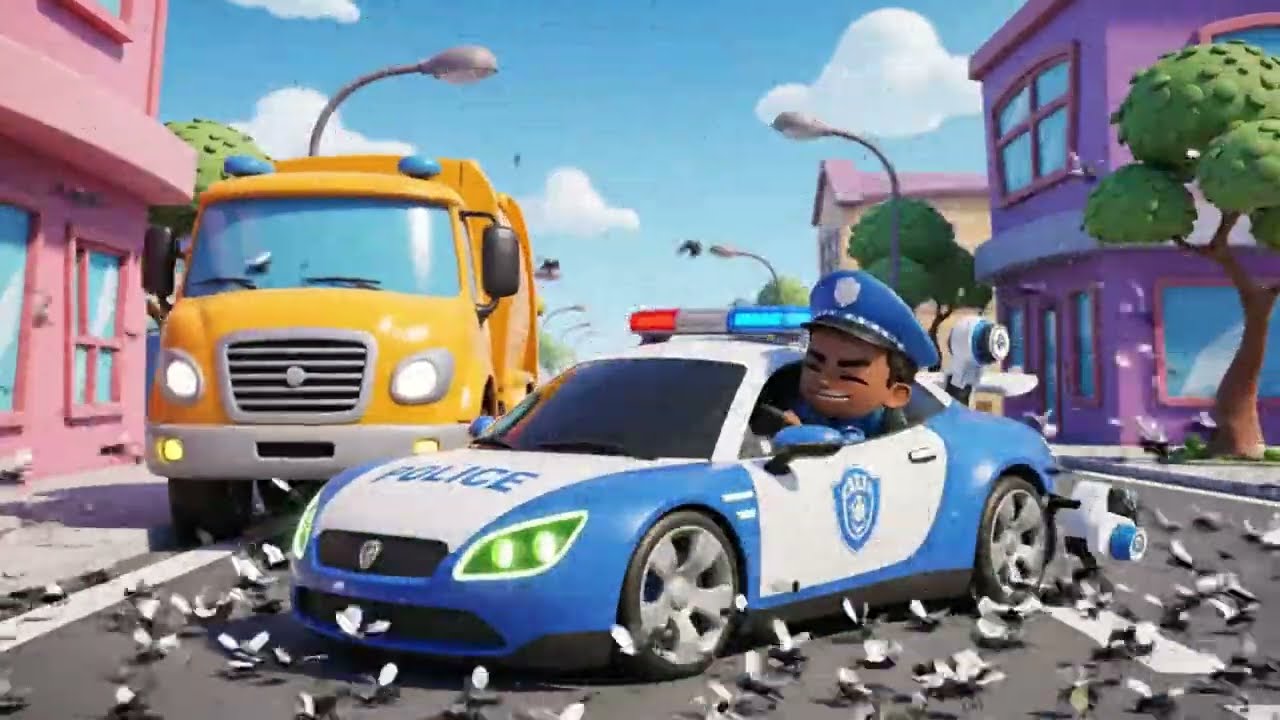 The Wheels on the Police Car | Preschool Kids Songs
