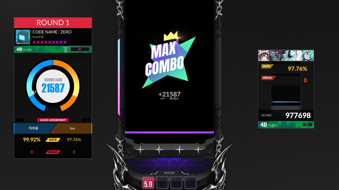 [DJMAX RESPECT V] CODE NAME : ZERO 4B SC HARDJUDGE 99.92%